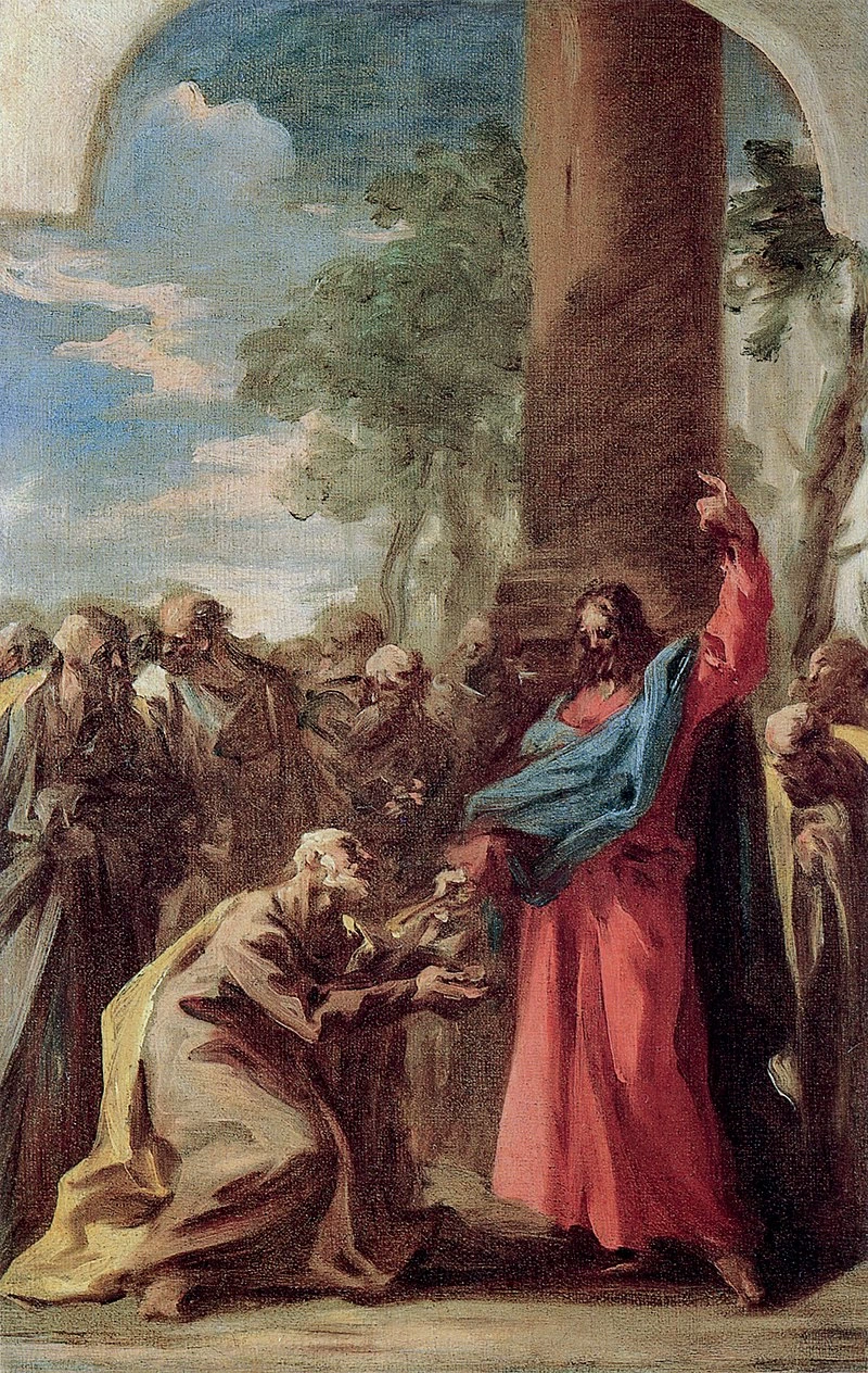 Consegna delle chiavi a San Pietro, bozzetto per la pala della chiesa delle Salesiane a Vienna - Kunsthistorisches Museum